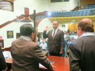 Dr. Ricardo Bustamente Calderón en acto de Juramentación como Vicepresidente de la ADA de Miraflores.